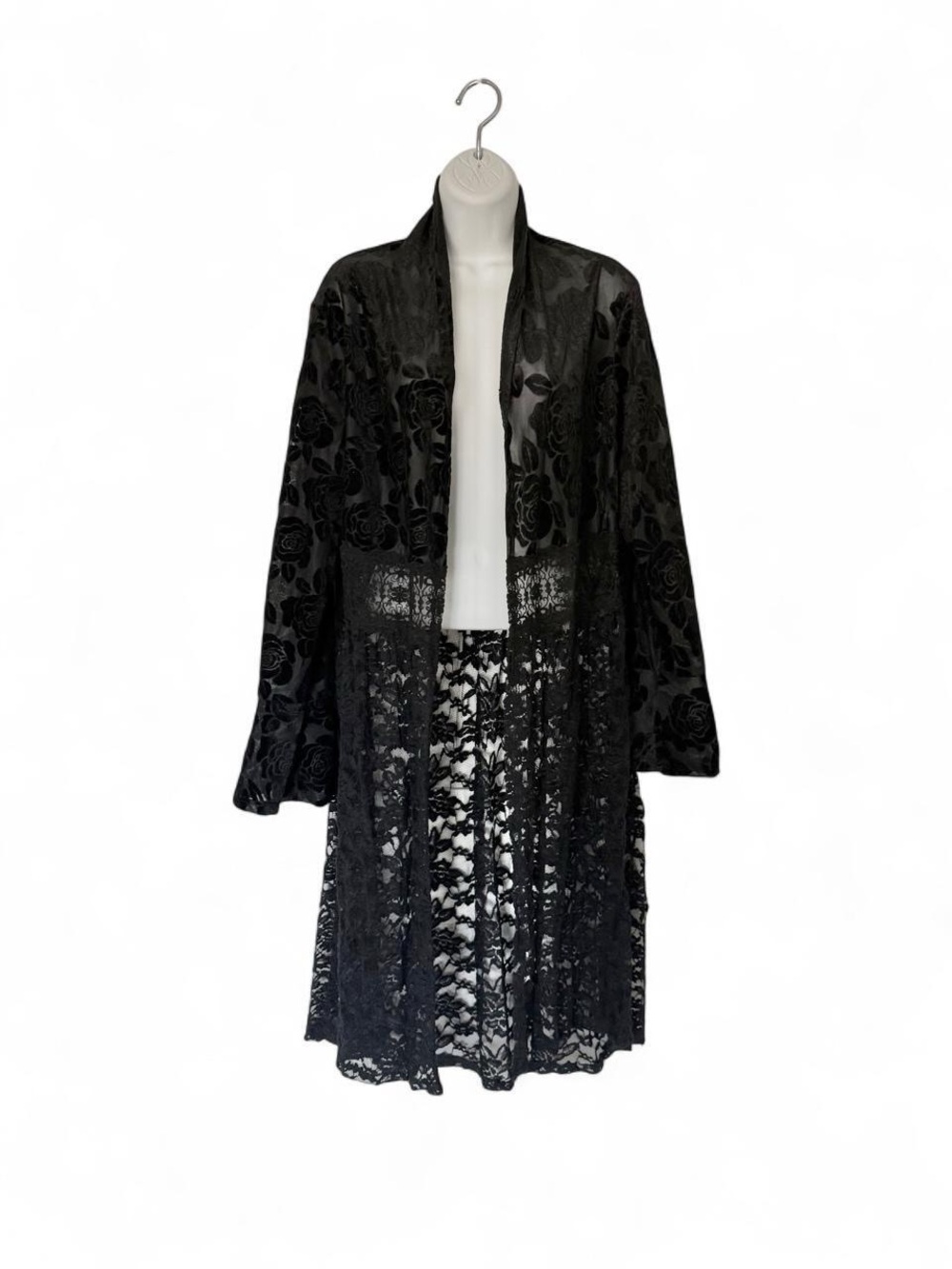 Vocal USA Black Lace Cardigan Dress Set XL